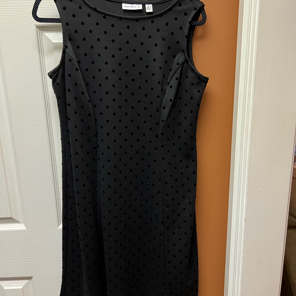 Susan Graver Elegant Black Dot Mini Dress